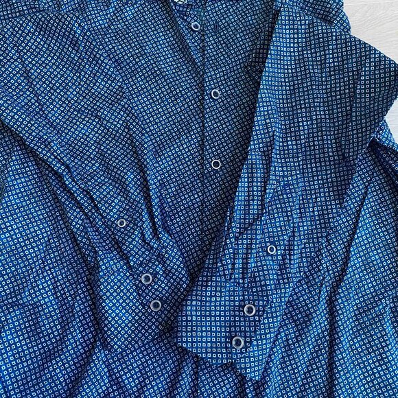 Robert Graham Blue Geometric Print Homedale Men's Shirt Classic Fit Size M - Picture 5 of 10